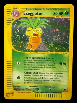 Pokemon Exeggutor Aquapolis Holo H10/H32 - NEAR MINT! SwirL! - Image 1