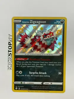 2021 Pokemon - Shining Fates - Shiny Galarian Zigzagoon - SV078/SV122 - NM - Image 1