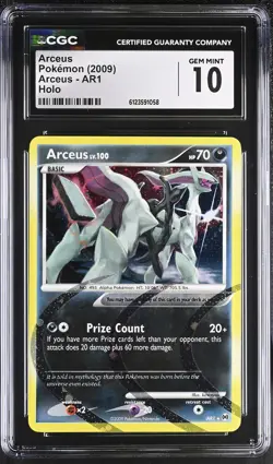 CGC 10 GEM MINT Arceus 2009 Arceus AR1 Holo Pokemon Card - Image 1