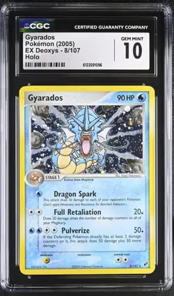 CGC 10 GEM MINT Gyarados 2005 EX Deoxys 8/107 Holo Pokemon Card - Image 1