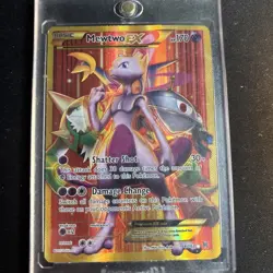 Pokemon Mewtwo EX TCG Full Art Holo Rare Card Breakthrough-Secret 164/162 - Image 1