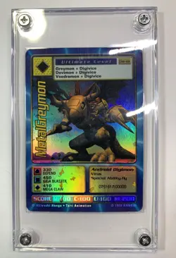 Digimon MetalGreymon DW-01 Rare Holo Card PlayStation Promo Bandai 1999 - Image 1