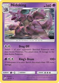 Nidoking 59/181 Rare SM - Team Up Pokemon Card - Image 1