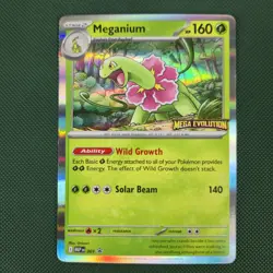 NM Meganium 001 MEP Mega Evolution Stamped Promo Nintendo Pokemon Card - Image 1