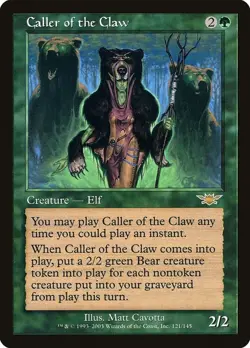 DAMAGED MTG Caller of the Claw - Legions MTG Magic the Gathering DAMAGED - Image 1