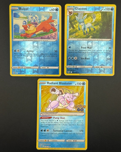 Radiant Blastoise 018/078 Pokemon GO Radiant Rare * Glaceon 038/189 * Buizel - Image 1