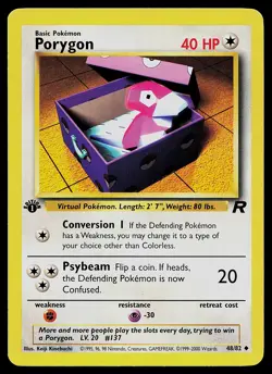 Pokemon Card - Porygon Team Rocket 48/82 Uncommon 1st Edition - Image 1