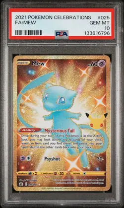 2021 POKEMON CELEBRATIONS #025 FULL ART/MEW PSA 10 - Image 1