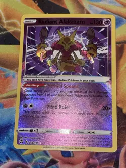 RADIANT ALAKAZAM 059/195 RADIANT RARE SILVER TEMPEST POKEMON NM/M - Image 1