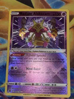 RADIANT ALAKAZAM 059/195 RADIANT RARE SILVER TEMPEST POKEMON NM/M - Image 4