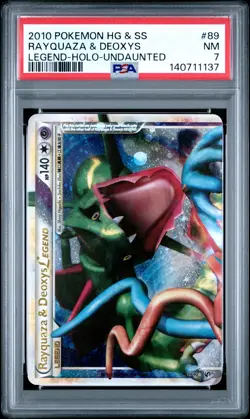 Pokemon Heartgold & Soulsilver Undaunted Rayquaza & Deoxys #89 Legend TOP PSA 7 - Image 1