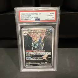 2025 POKEMON MEG EN-MEGA EVOLUTION ILLUSTRATION RARE #141 CLAWITZER PSA 10 - Image 1
