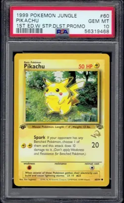 1999 Pokemon Pikachu 1st Edition Wizard Stamp 60/64 PSA 10 (Jungle) - Image 1
