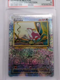 Pokemon 1x Rattata - Legendary Collection Reverse Holo - #89 - PSA 9 - Image 3