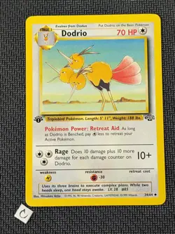 Dodrio 34/64 - Jungle 1st Edition Uncommon Pokemon TCG NM - Image 1