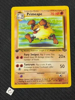 Primeape 43/64 - Jungle 1st Edition Uncommon Pokemon TCG LP - Image 1