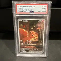 2025 Vulpix 138/132 Mega Evolution Illustration Rare PSA 9 Pokemon TCG - Image 1