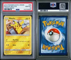 PSA 10 Pikachu 2019 Pokemon Sun & Moon Unified Minds Reverse Holo #55/236 - Image 3