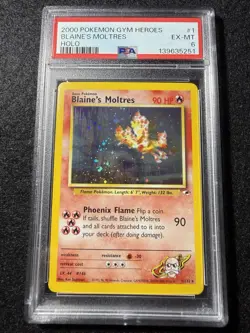 2000 POKEMON GYM HEROES HOLO #1 BLAINE'S MOLTRES PSA 6 - Image 1
