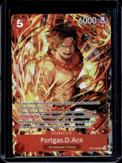 2024 One Piece Illustration Box Vol. 5 Promo Portgas D Ace Super Rare #ST15-005 - Image 1