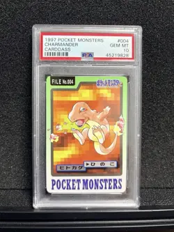 PSA 10 Bandai Pocket Monsters 1997 Carddass Charmander (POP 41) - Image 1