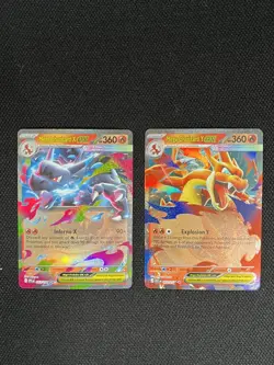 Pokemon Mega Charizard Y Ex 022/217 ASC/Mega Charizard X Ex 013/094 PFL Lot of 2 - Image 1