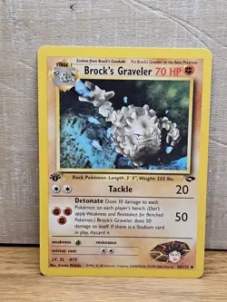 Brock's Graveler 34/132 1st Edition Gym Challenge Non-Holo Pokemon Card TCG - Image 1