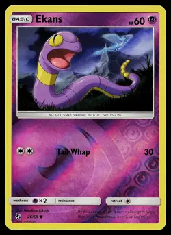Pokemon Hidden Fates 26/68 Ekans Reverse Holo - Image 1