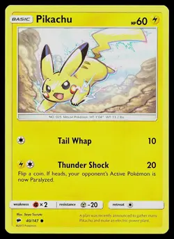 Pokemon SM - Burning Shadows 40/147 Pikachu - Image 1
