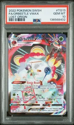 Orbeetle Vmax Alternate Art PSA 10 Pokemon Lost Origin Trainer Gallery TG13/TG30 - Image 1