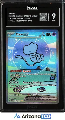 Pokemon 2024 Mew ex 232/091 Special Illustration Rare Paldean Fates TAG 9 - Image 1