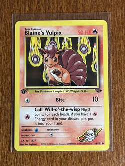 [NM] 2000 Pokemon Gym Challenge Blaine's Vulpix 1st Edition #66/132 - Image 1