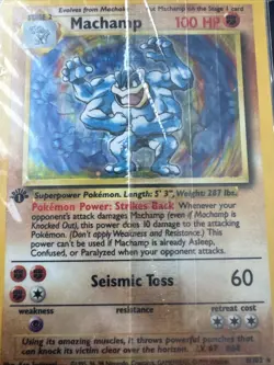1999 Machamp Base Set 1st Edition 8/102 Holo Rare SEALED Pokemon Card WOTC - Image 4