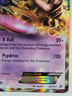 Mewtwo EX Holo Ultra Rare Card 54/113 Legendary Treasures 2013 Pokemon TCG (LP) - Image 5
