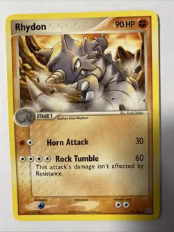 RHYDON Pokemon TCG Trading Card - Rare - 19/106 Ex Emerald - Image 1
