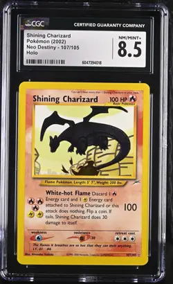 CGC 8.5 Shining Charizard Card 107/105 Neo Destiny Pokemon - Image 1