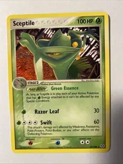 SCEPTILE Pokemon TCG Trading Card - Rare - 10/106 Ex Emerald - Image 1