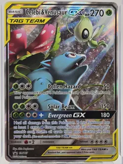 Pokemon Celebi & Venusaur GX SM167 Promo TAG TEAM Holo Basic English TCG Card LP - Image 2
