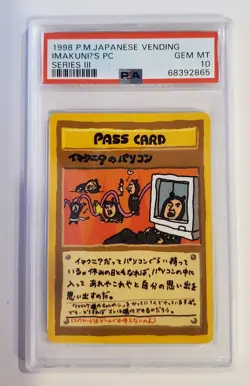 1998 Pokemon Japanese Vending Series III 3 ImakuniU's PC PSA 10 Graded Card - Image 1