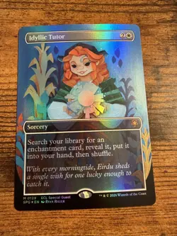 MTG Lorwyn Eclipsed BORDERLESS FOIL SPECIAL GUEST Idylic Tutor - Image 1