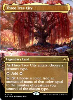Three Tree City (Borderless) (0339) 339 Bloomburrow NM MTG - Image 1