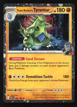 Pokemon TCG: Team Rocket's Tyranitar - Cosmos Holo - Destined Rivals - #096/182 - Image 1