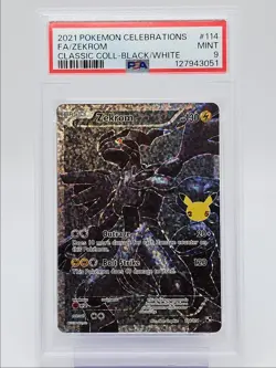 ZEKROM 2021 POKEMON CELEBRATIONS BLACK AND WHITE BASE SET 114/114 PSA 9 Q0004 - Image 1