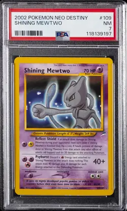 2002 POKEMON NEO DESTINY #109 SHINING MEWTWO PSA 7 - Image 1