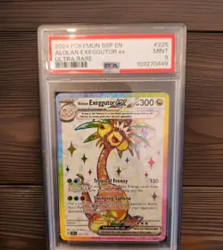 2024 Pokemon - Alolan Exeggutor ex 225/191 Sv08: Surging Sparks Holo - PSA 9 - Image 1