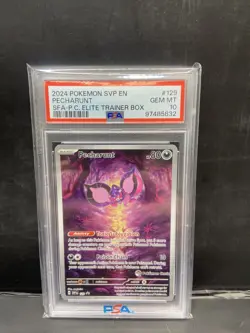 2024 Pokemon Shrouded Fable Pokemon Center ETB Promo SVP #129 Pecharunt PSA 10! - Image 1