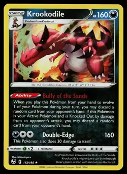 Pokemon SWSH12: Silver Tempest 113/195 Krookodile Holo Rare - Image 1