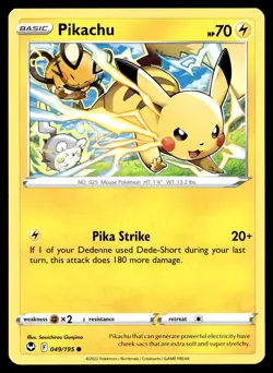 Pokemon SWSH12: Silver Tempest 49/195 Pikachu MINT - Image 1