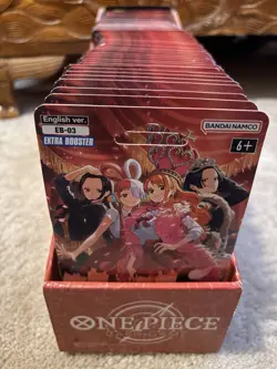ONE PIECE Heroines EB-03 Lot x50 Sleeved Booster pack English In Hand Tray Inclu - Image 2