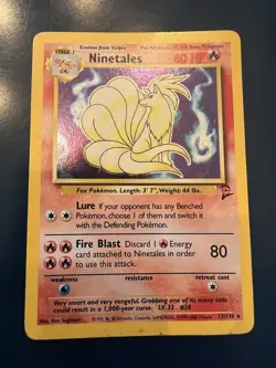 Pokemon Ninetales TCG Base Set 2 Holo Rare Card 13/130 WOTC Played MP - Image 1